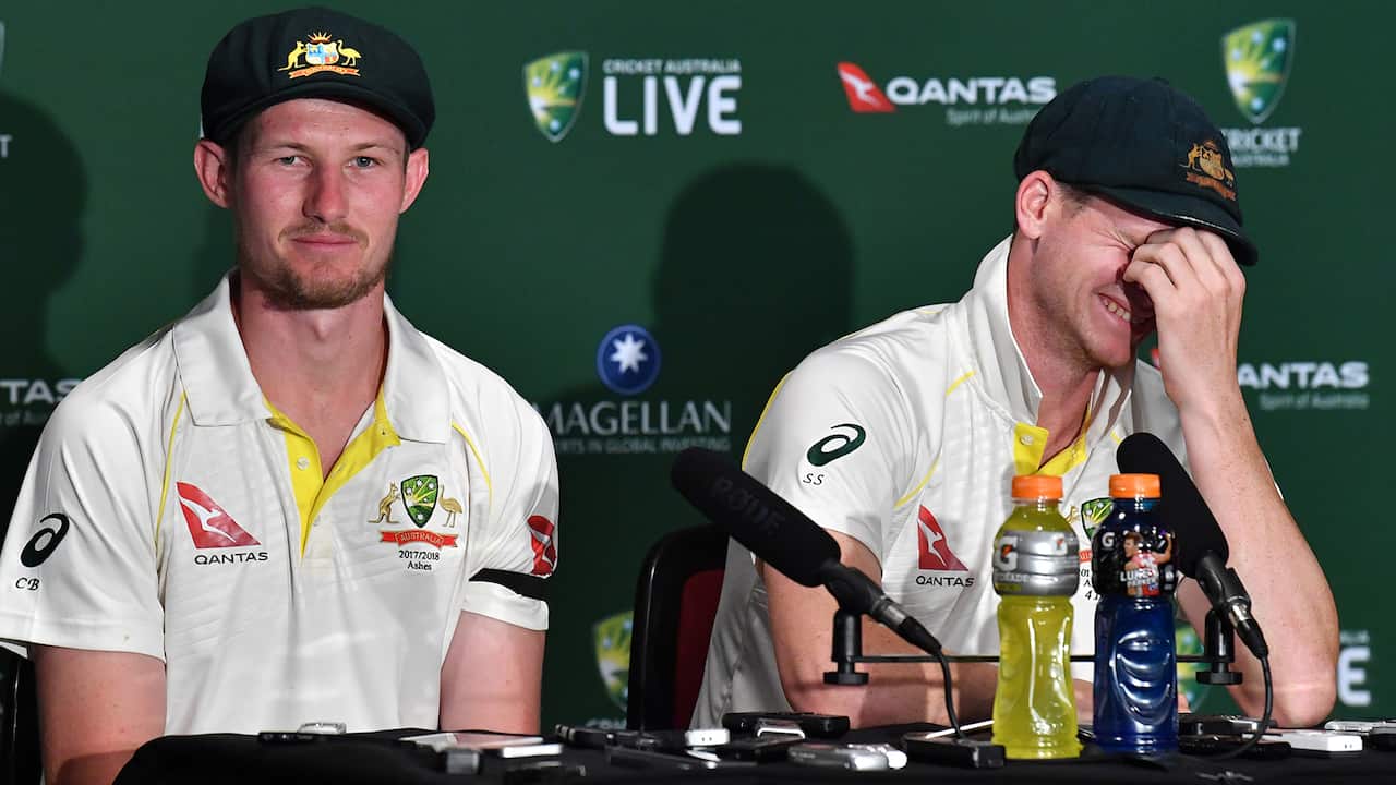 Cameron Bancroft and Steve Smith