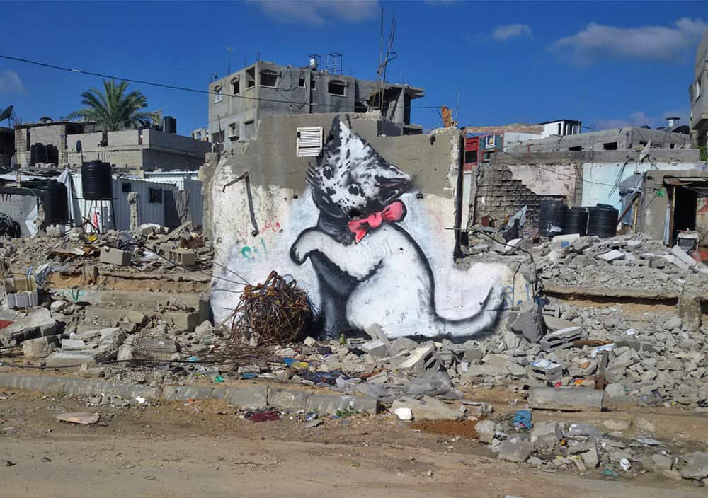 Banksy uses Gaza as canvas to highlight plight of Palestinians. (Banksy.co.uk)