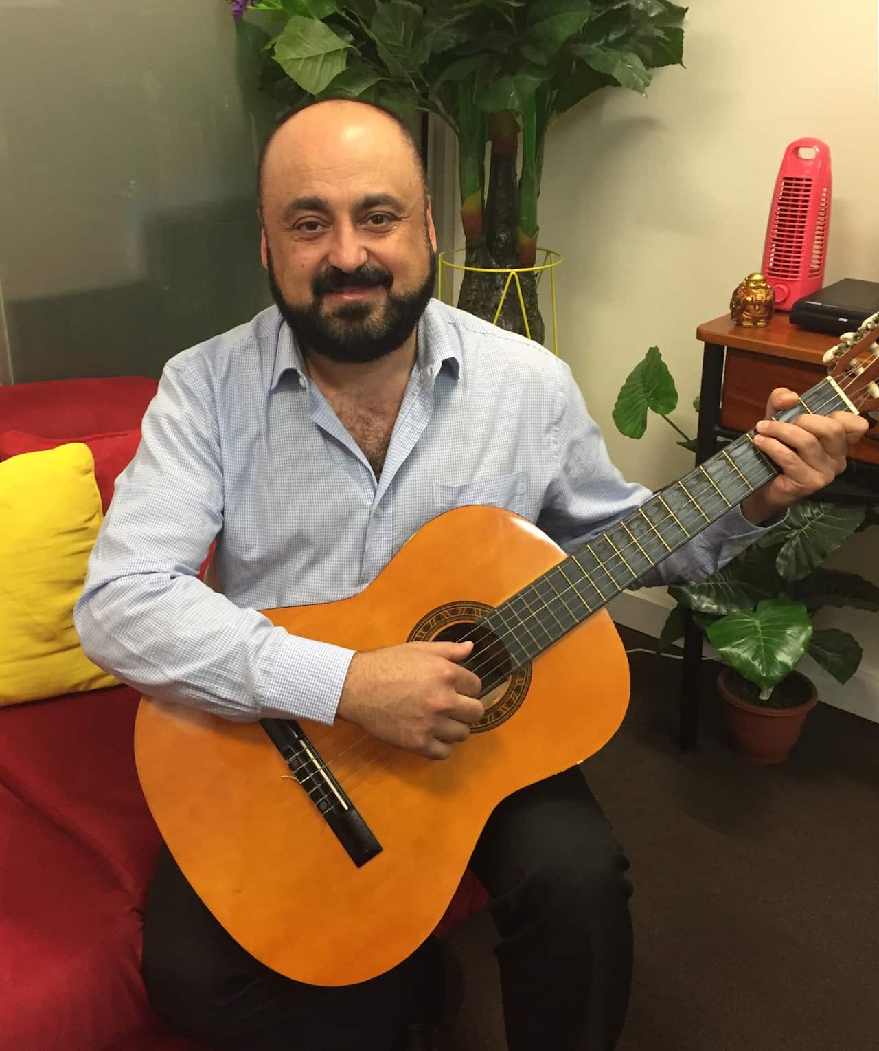 Bashar Hanna teaches music and runs several choirs.