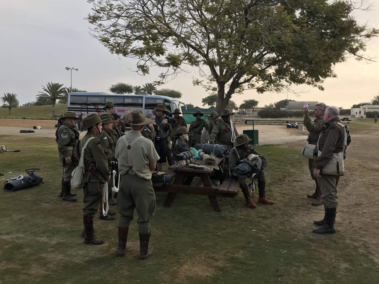 Sergeant Ricky Morris is mentoring young indigenous participants in the ‘march to Beersheba’ ride (Brett Mason)