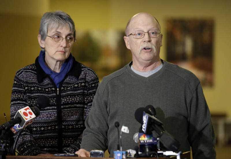 Ed and Paula Kassig, parents of Peter Kassig, speak during a news conference.