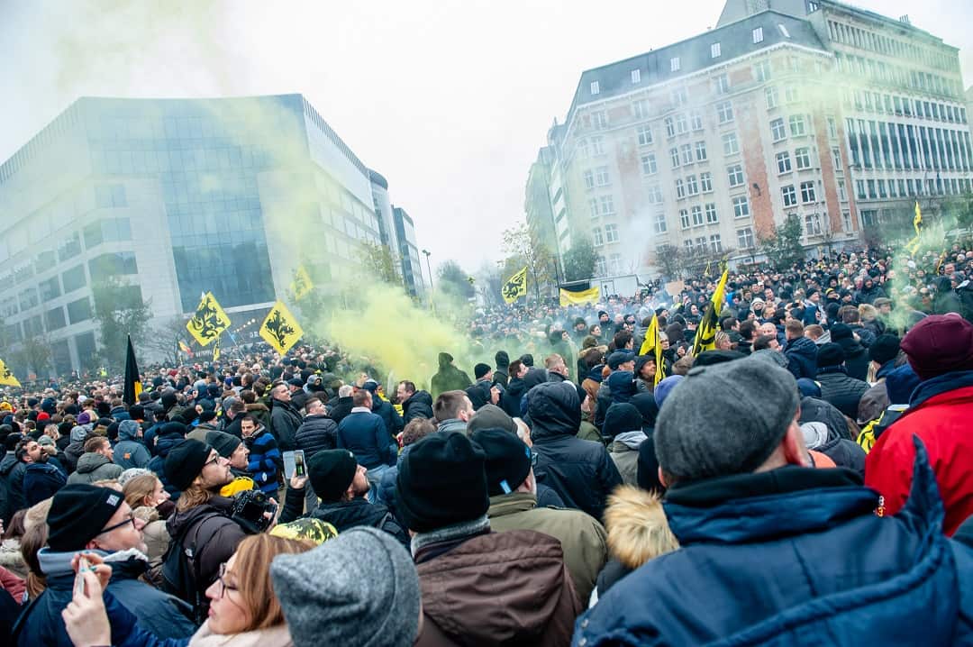 A number of Belgian right-wing associations participated in the "March against Marrakesh" in Brussels to protest a UN migration pact. 