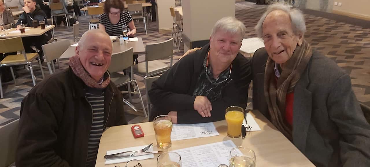Geoff Winter, archivist Carol Bunyan and Bern Brent.