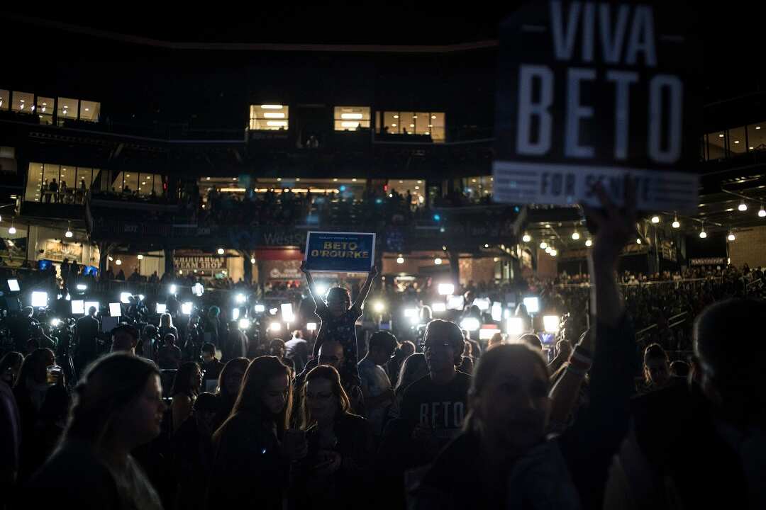 A rally for Rep. Beto O'Rourke, who lost his Democratic Senate race to Sen. Ted Cruz, in El Paso.