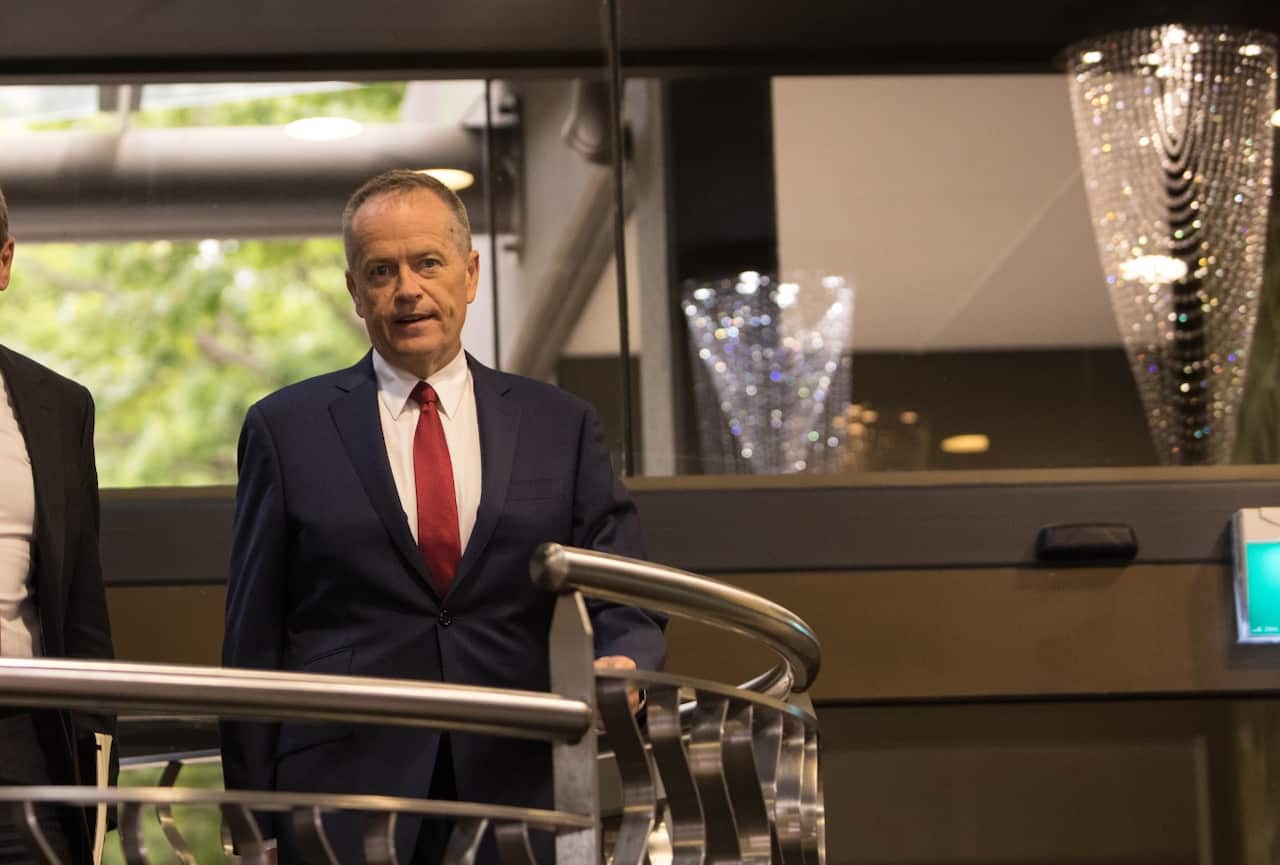 Federal Opposition Leader Bill Shorten arrives to address the National Press Club in Canberra, Tuesday, January 30, 2018. (AAP)