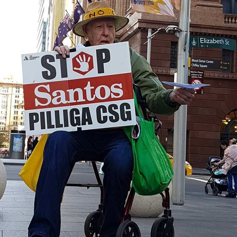Bill Ryan protesting in Sydney.