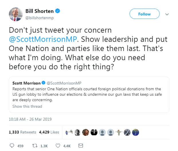 Bill Shorten tweet