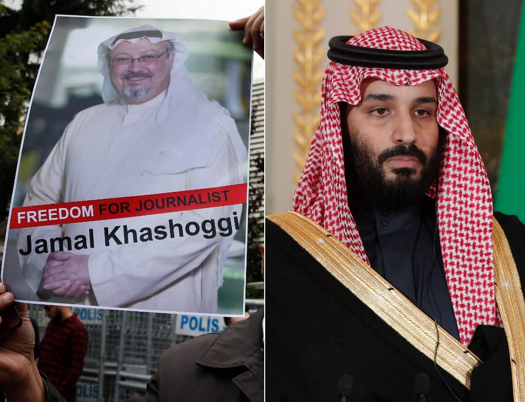 Combo image: Saudi journalist Jamal Khashoggi and Prince Mohammed bin Salman