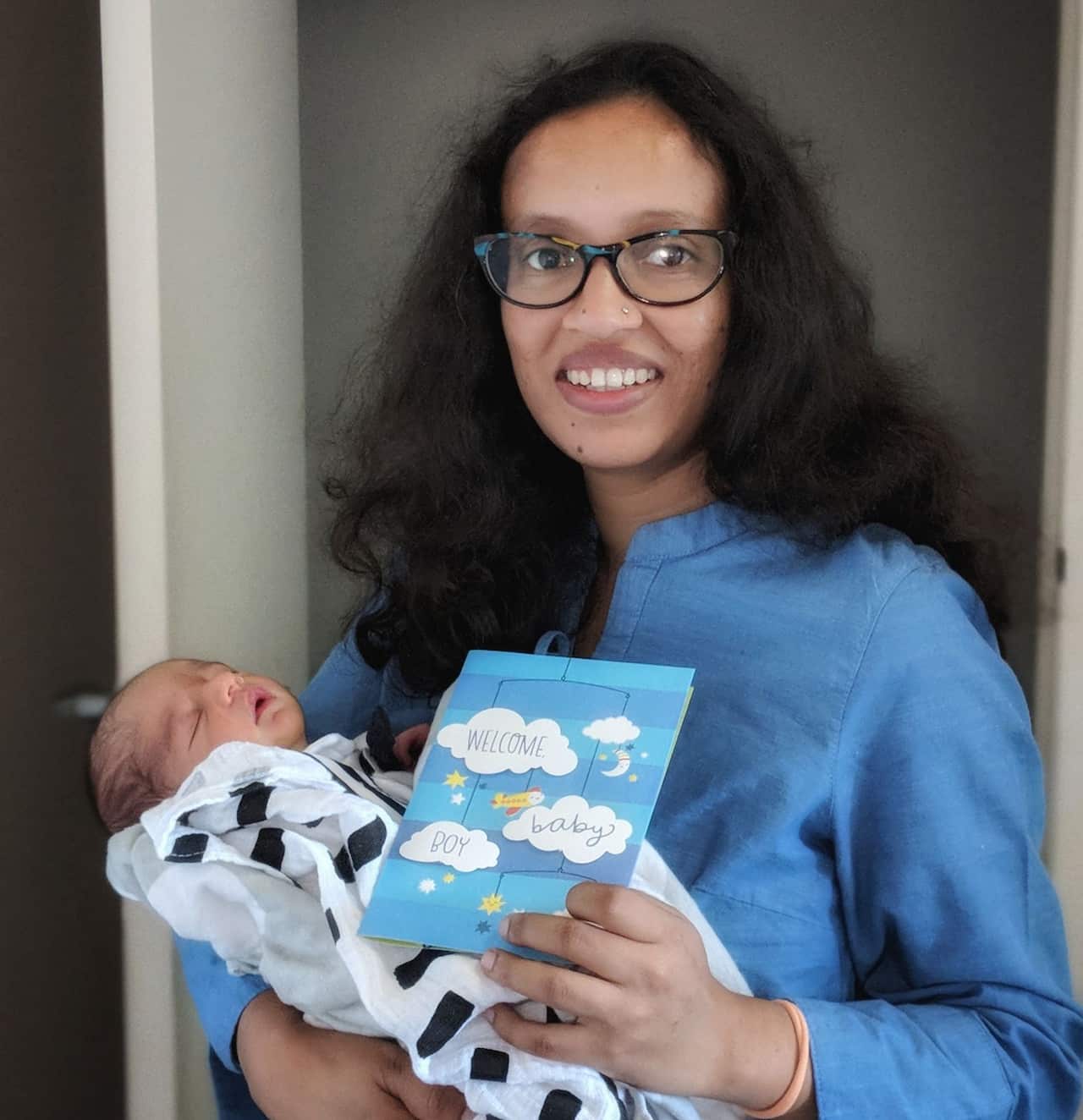 Ms Shailja gave birth to her second son Vian just two months ago.
