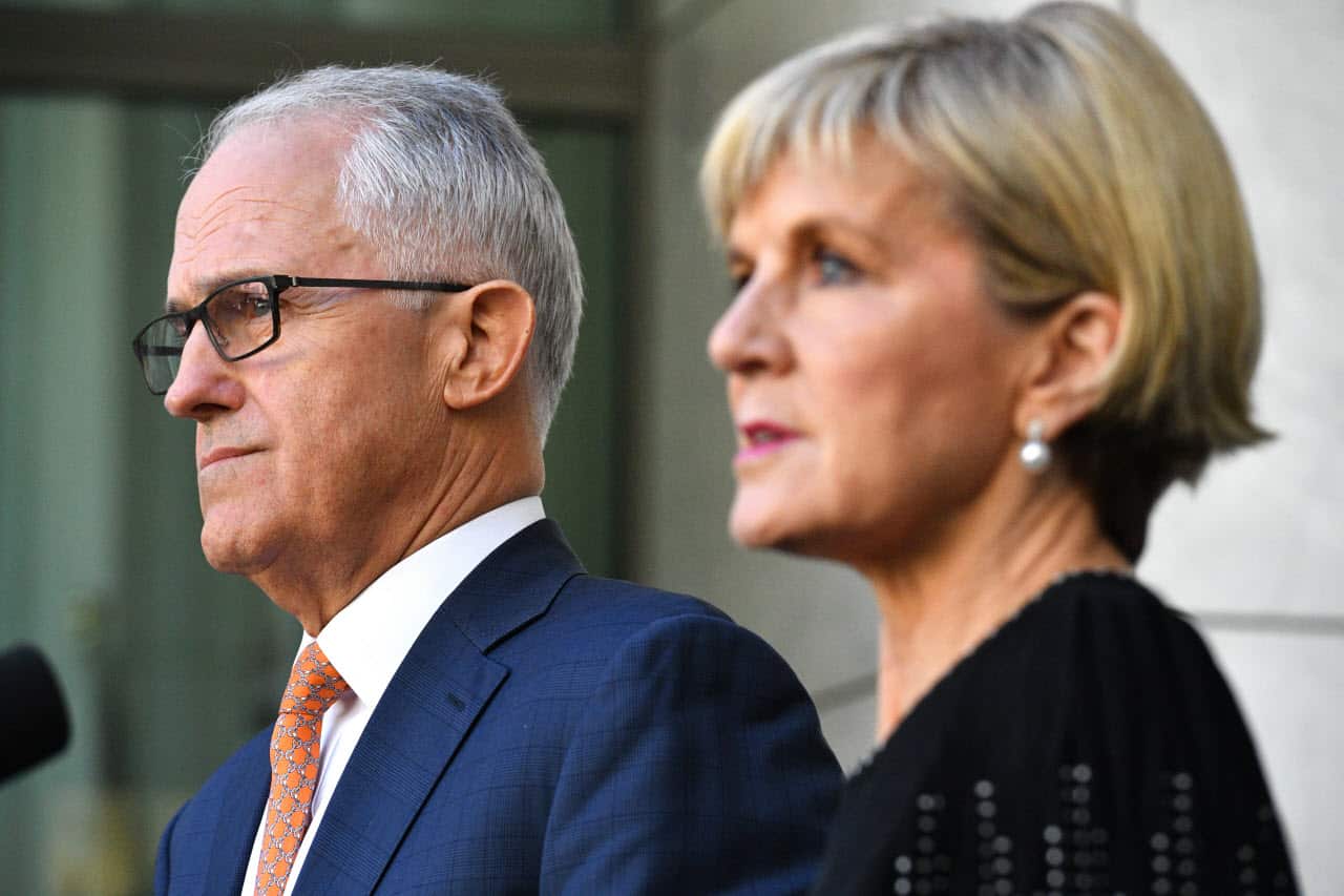 Prime Minister Malcolm Turnbull (left) and Foreign Minister Julie Bishop