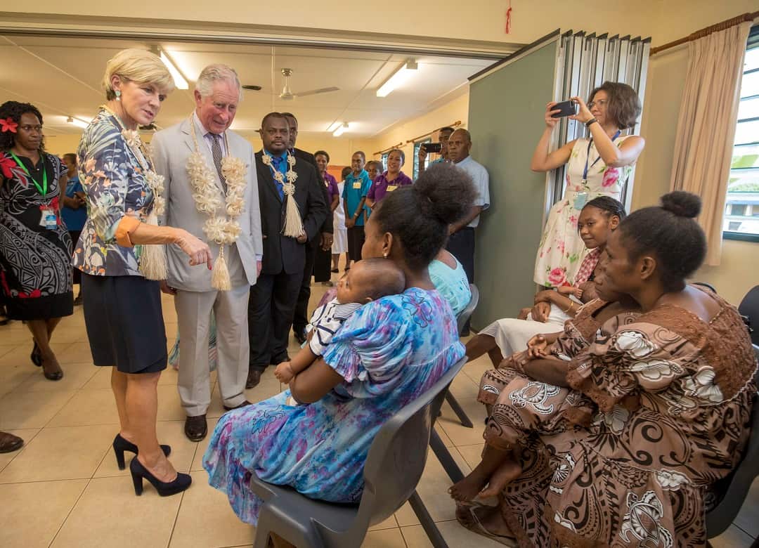 Julie Bishop and Prince Charles during a visit to the Port Vila Central Hospital in Vanuatu. 