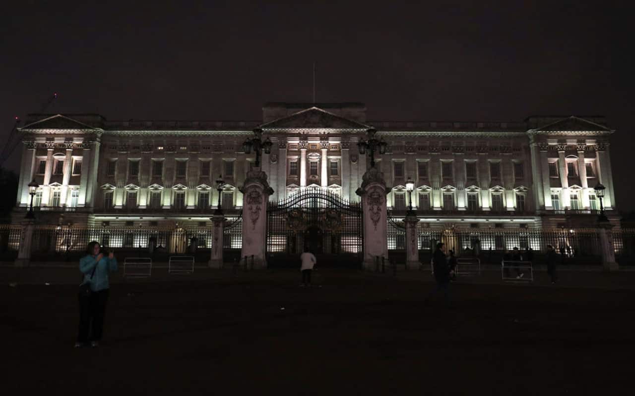 Buckingham Palace in London before its lights are switched off for an hour to mark WWF's Earth Hour