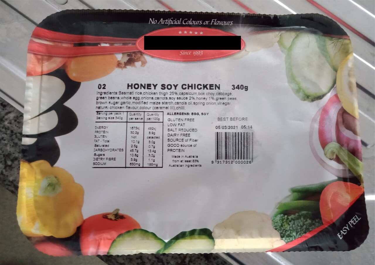 Meal allegedly provided to Muslim detainees in Kangaroo Point alternative detention centre.