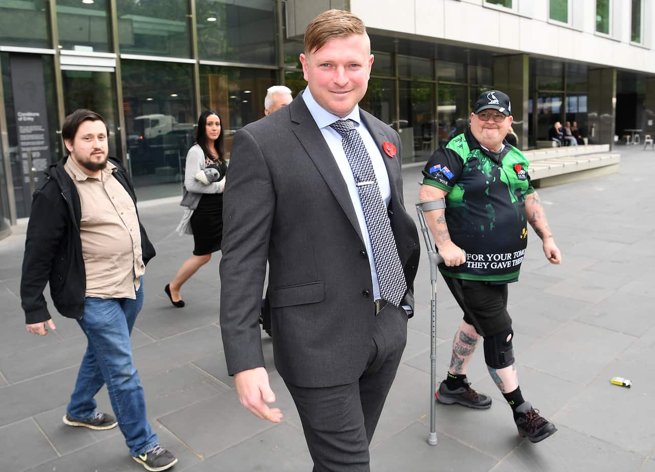 The United Patriots Front leader leaves court. 