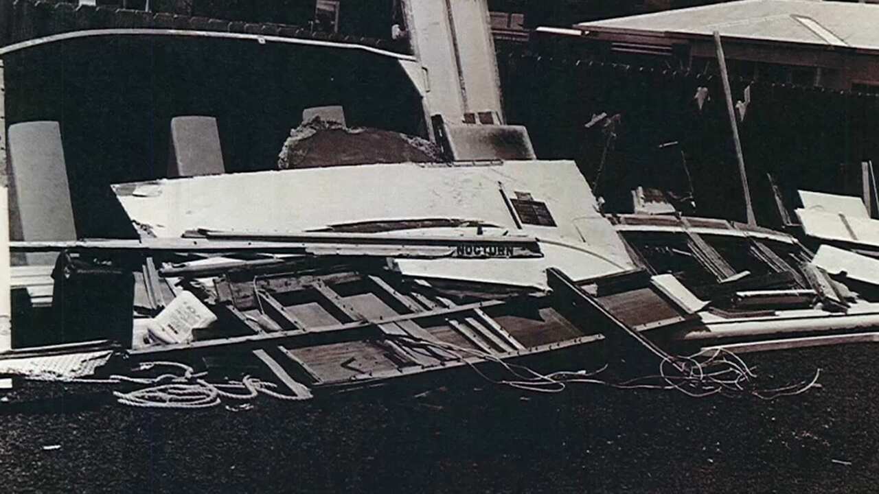 The debris from the boat which sank in 1979.