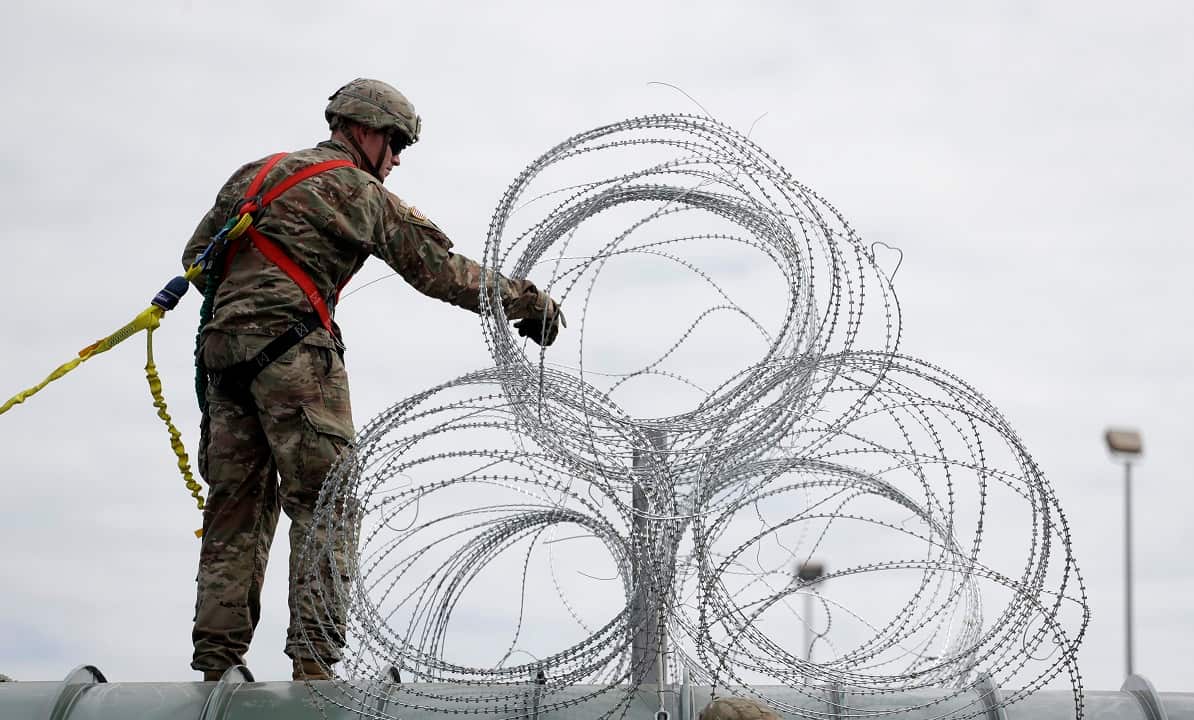 Members of the US.military have been deployed to the US-Mexico border on the McAllen-Hidalgo International Bridge.