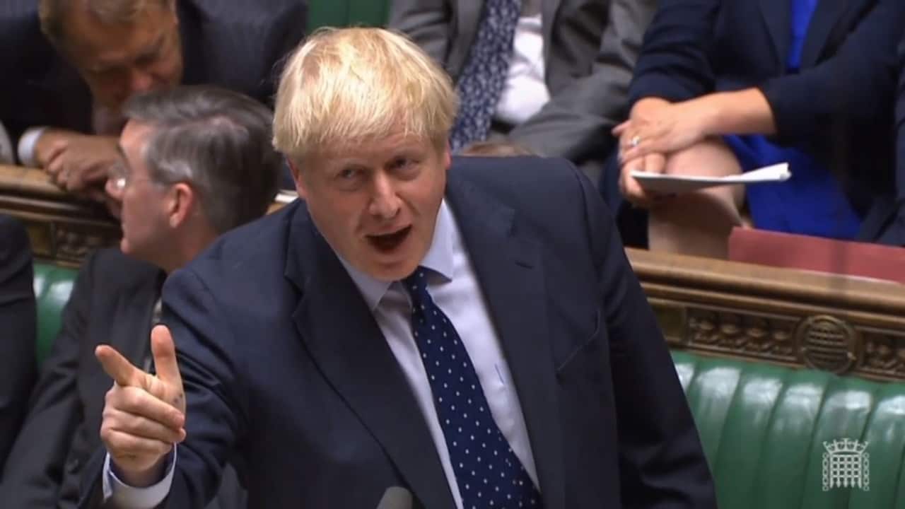 British Prime Minister Boris Johnson during a debate at the House of Commons in London.