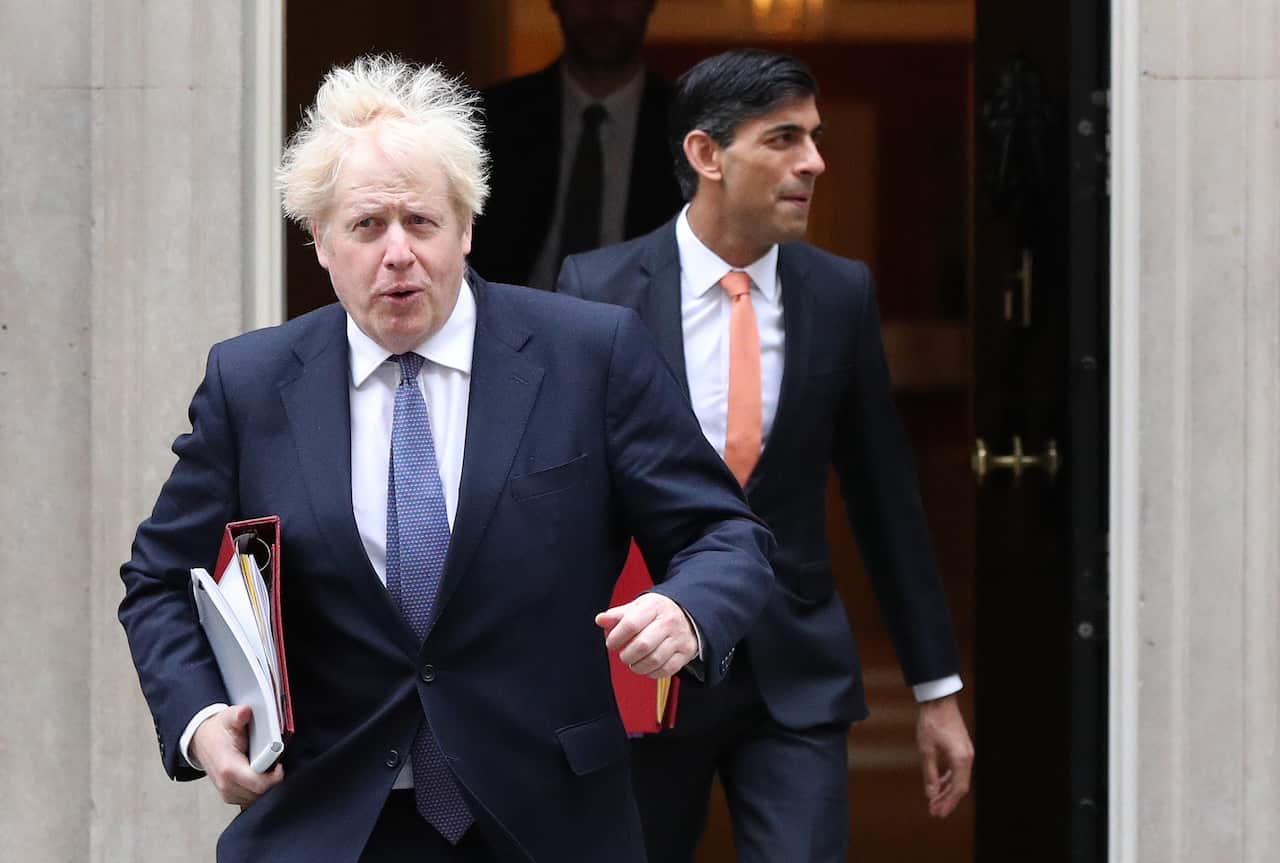 A file photo of Prime Minister Boris Johnson (left) and Chancellor of the Exchequer Rishi Sunak taken on 13 October 2020.