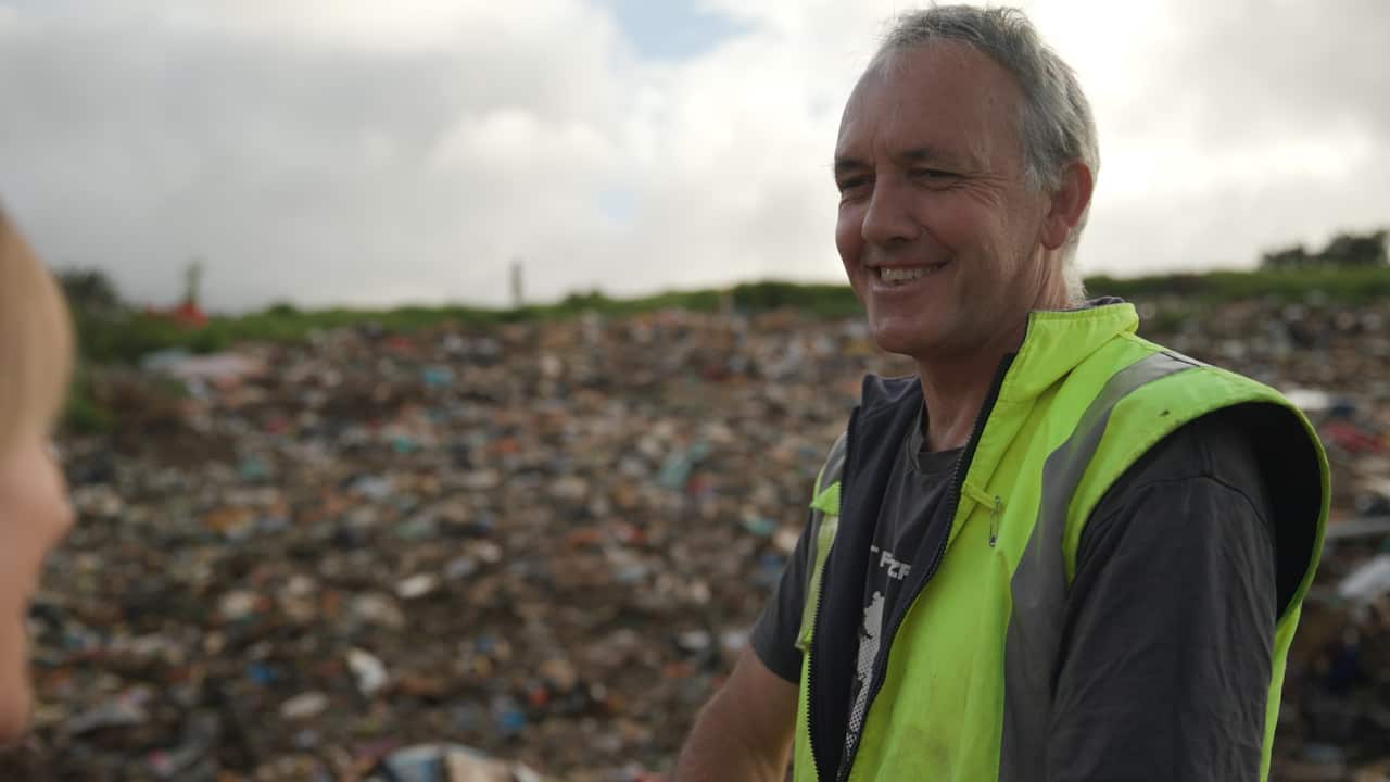 Brett O-Reilly, manager of Great Barrier Island's only landfill, which is almost full.