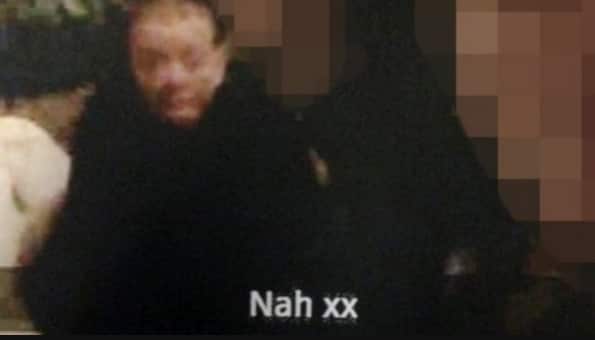 This image, which was posted on Snapchat by one of the girls, shows Ms Wrightson with marks on her face (BBC)