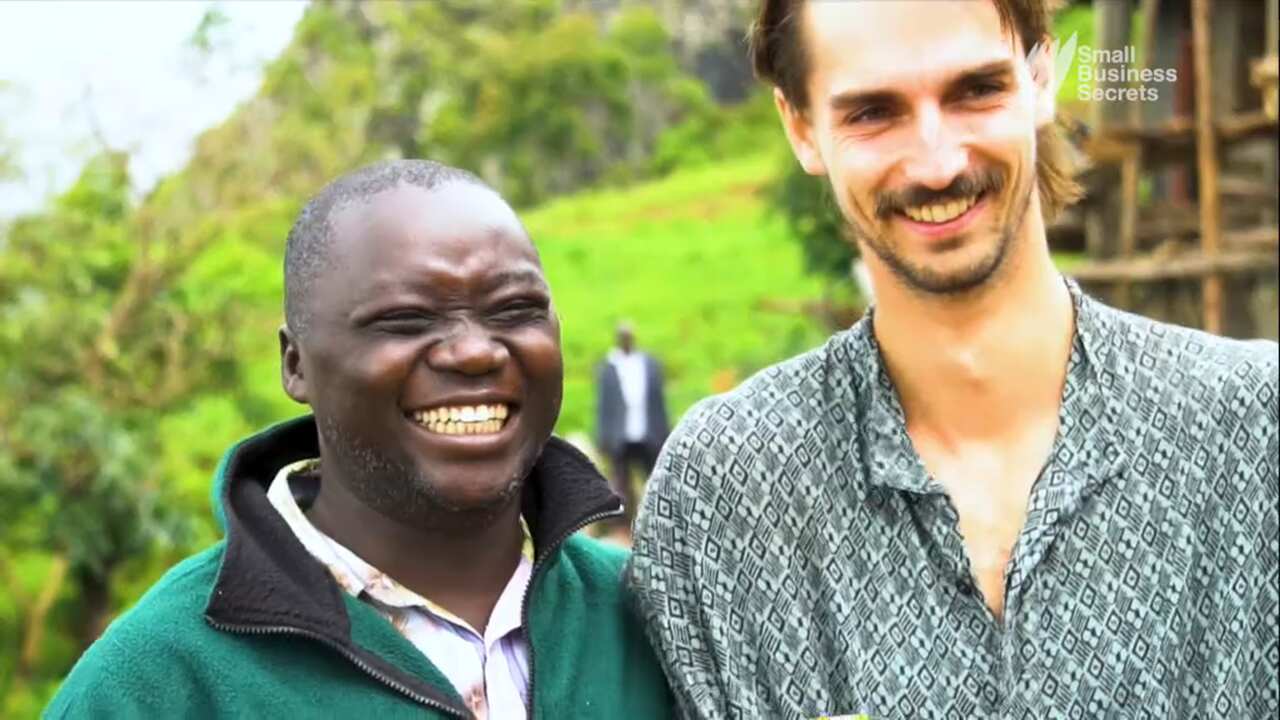 Kua is a social enterprise co-founded by Brody Smith (right) who works with coffee growers in Uganda.