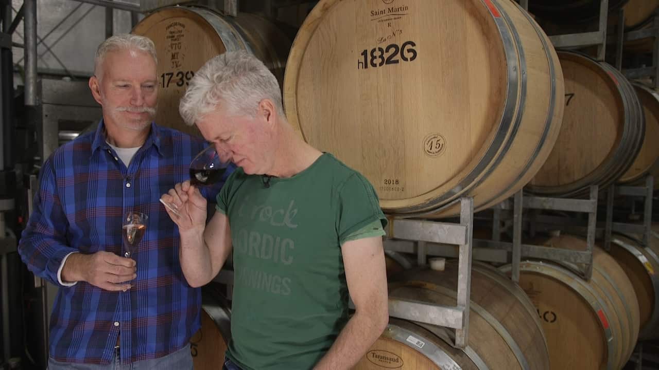 Michael and Tony Lee co-owners of Foxeys Hangout winery