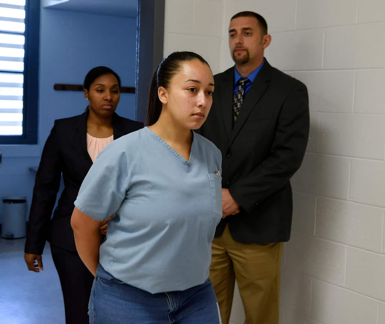 Cyntoia Brown, entering her clemency hearing at Tennessee Prison for Women in Nashville in May.