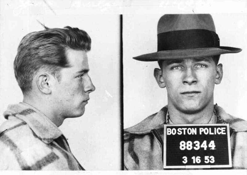 These 1953 file Boston police booking photos provided by The Boston Globe shows James "Whitey" Bulger after an arrest.
