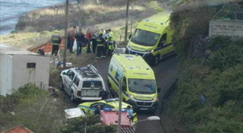 Emergency services at the scene of the crash.