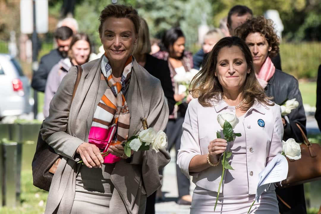 The women commemorated the victims of gender and sexual-based violence by remembering the Ecole Polytechnique massacre in Montreal.