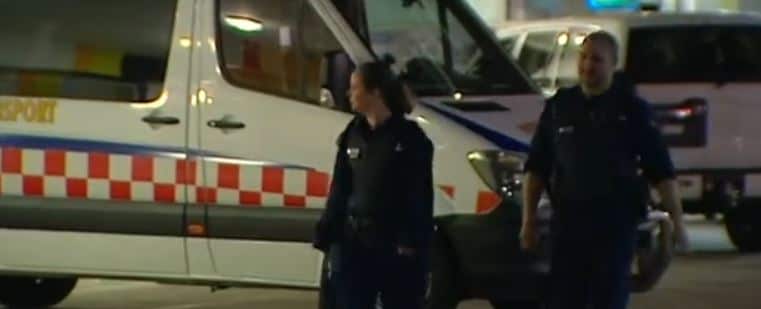 Police at the Canberra Hospital last night following the alleged incident.