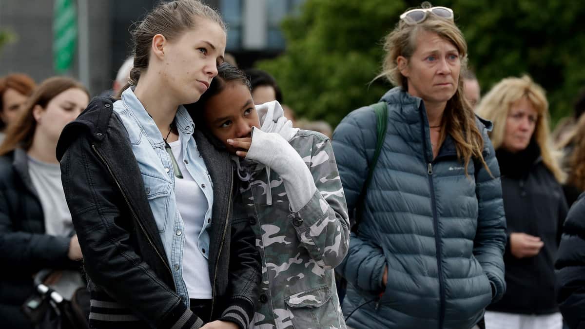 Mourners attend a vigil for Grace Millane in Christchurch.