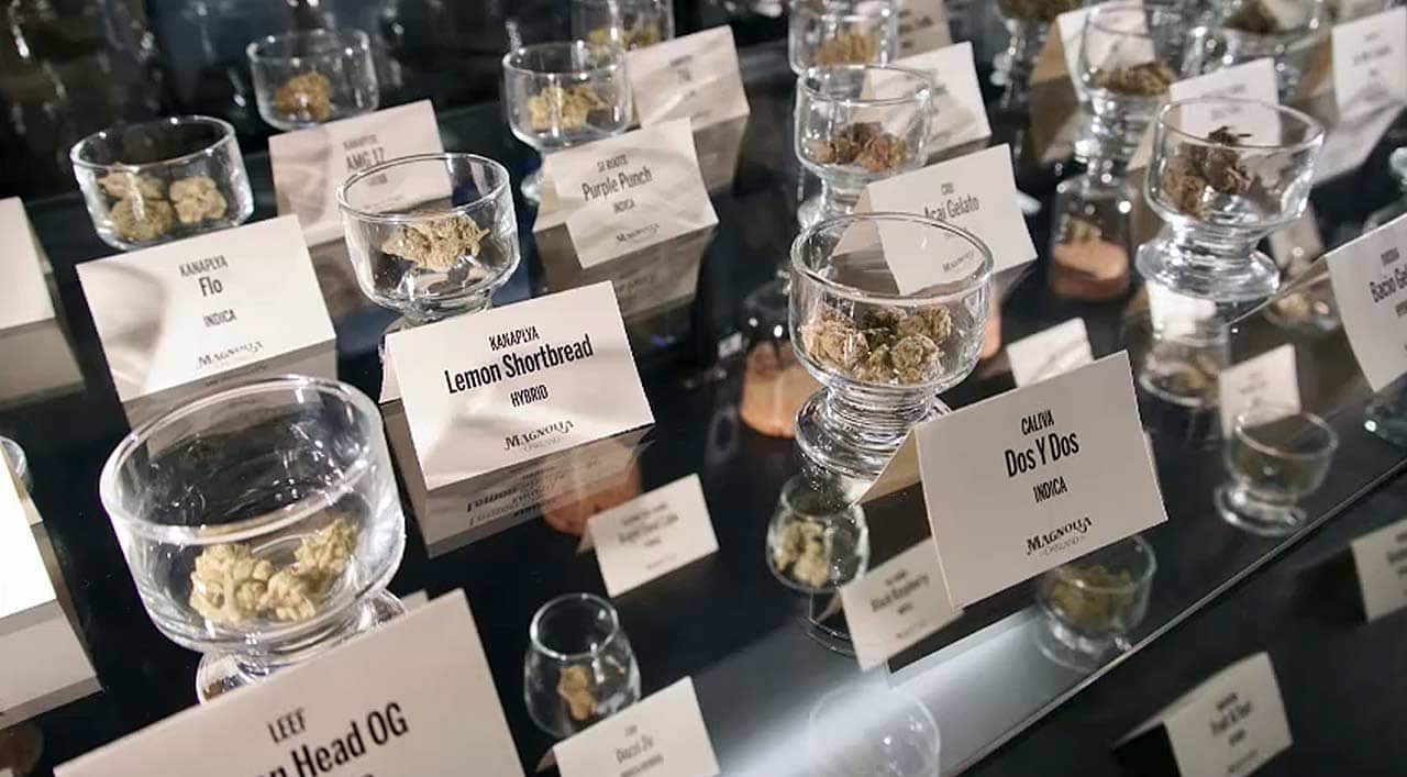Some of the products available at Debby Goldsberry's medical marijuana facility in Oakland California.