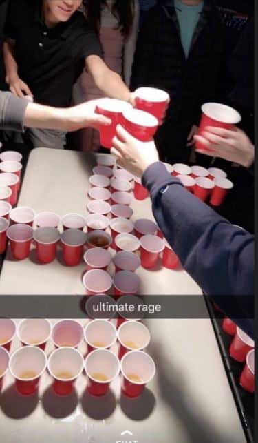 Photos of a swastika made out of red cups was circulated in March this year. 