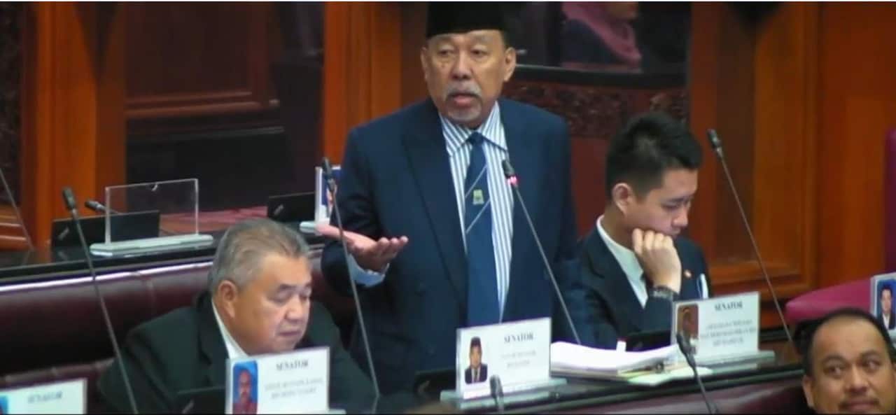 MP Mohamad Imran Abd Hamid (centre) speaks in Parliament on Tuesday.