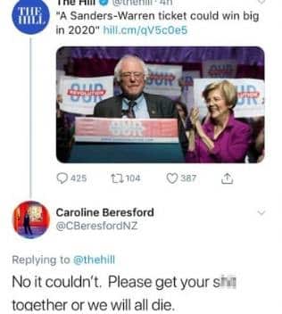 The controversial tweet has since been deleted.