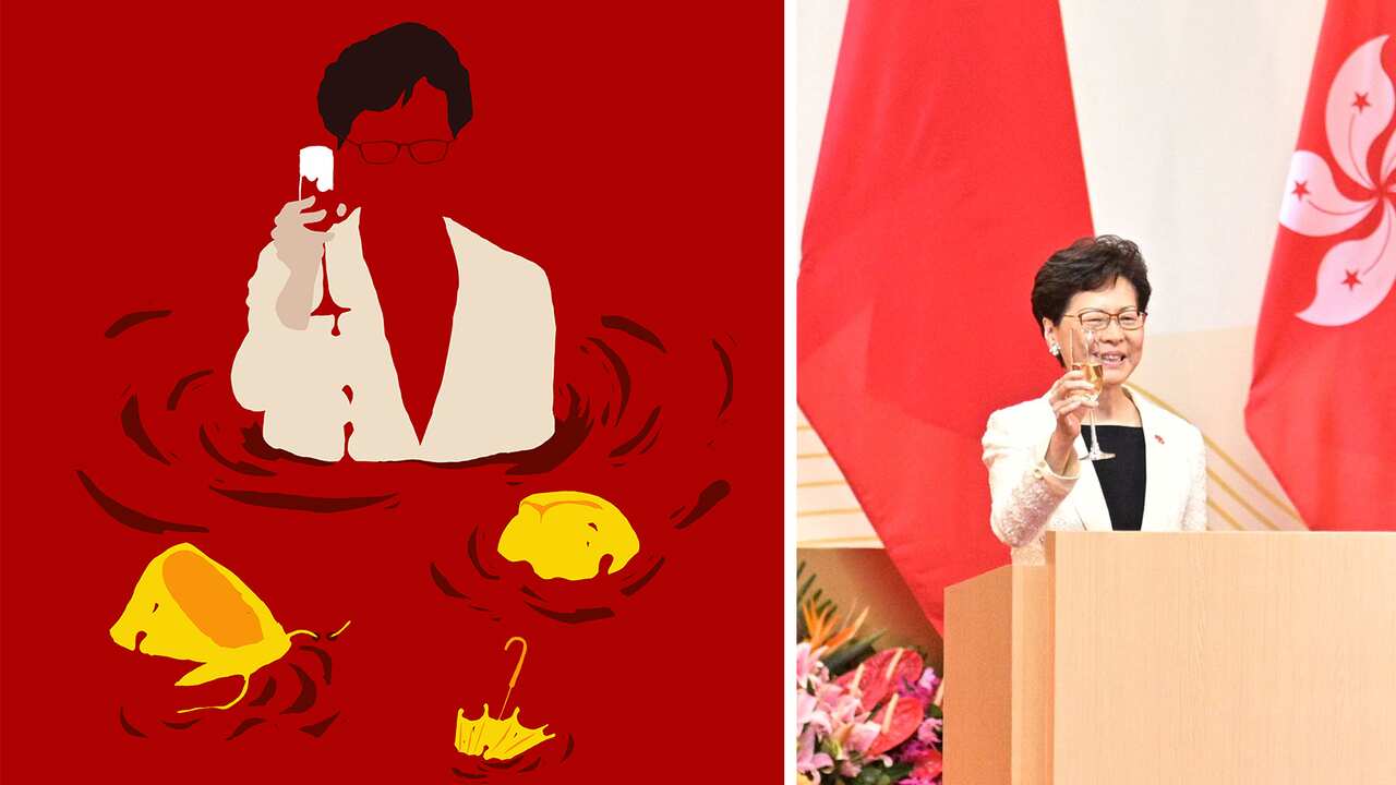 Carrie Lam's appearance at the handover ceremony was the first time she had been seen in public after an absence of more than 10 days.