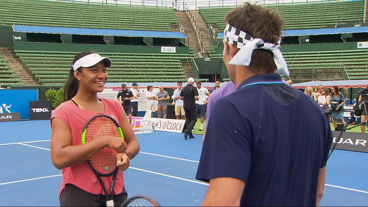 Destanee Aiava and Pat Cash