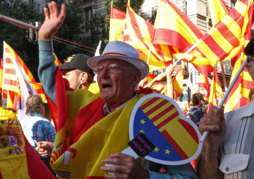 An image from the latest protest in Barcelona.