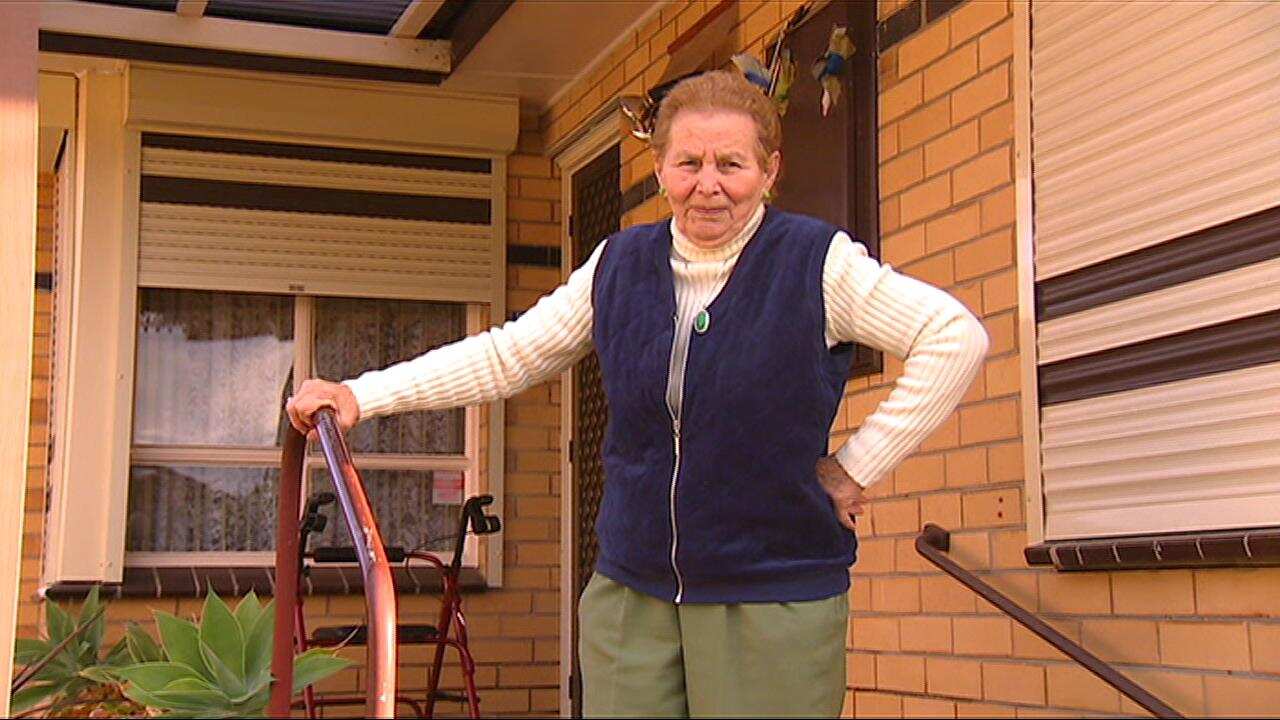 Maria Jacubcyk, 82 iss happy with her package under the CCD. (SBS)