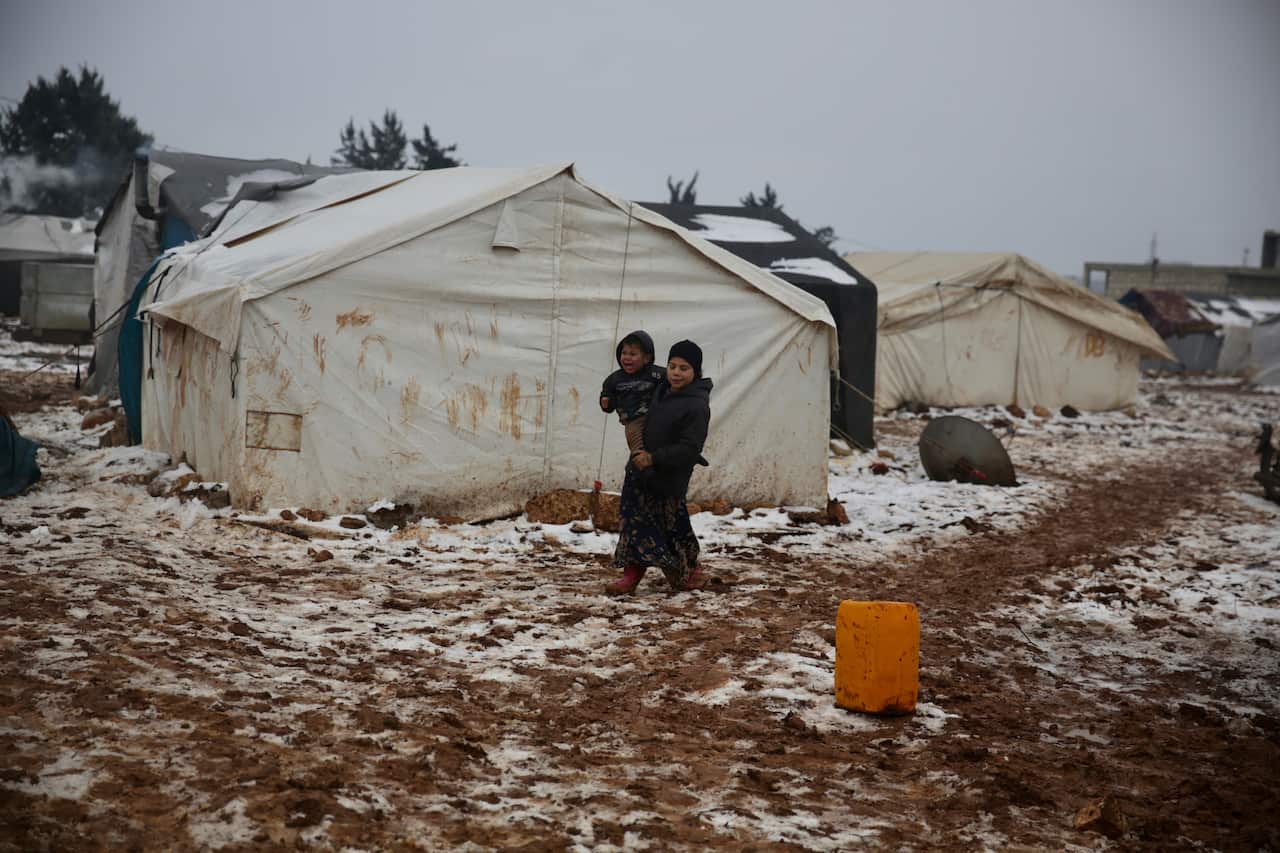 As many as 450,000 children have been forced to flee their homes in Idlib.