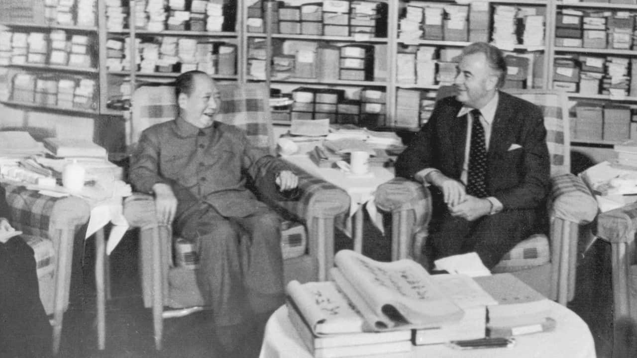 Gough Whitlam, right, meets Chairman Mao Zedong during an official visit to China in 1973.