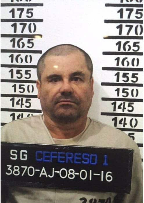 El Chapo's mugshot after his arrest.