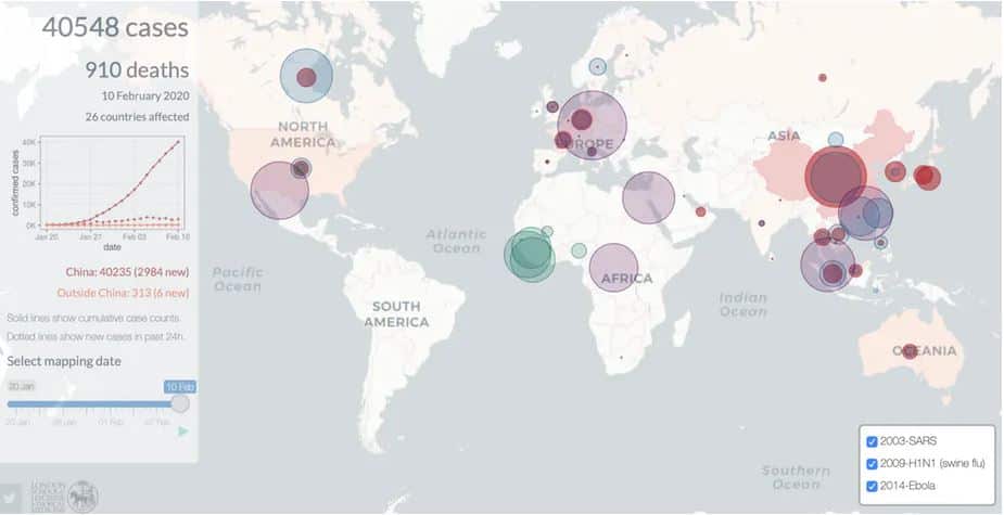 Coronavirus outbreak mapper.
