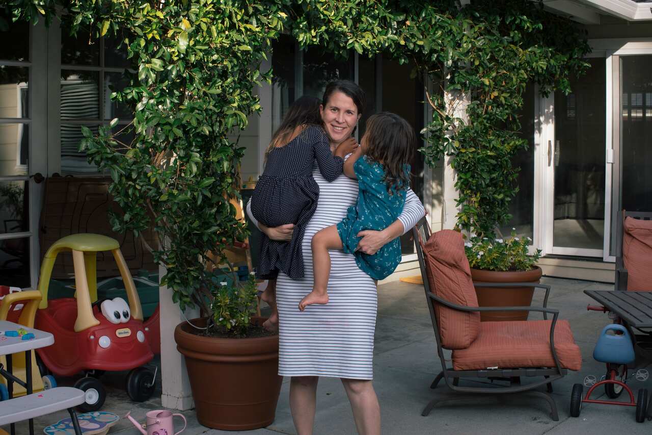 Kristin Stetcher with her two daughters.