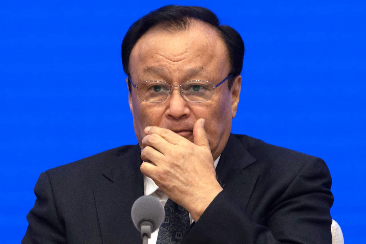 Shohrat Zakir, chairman of China's Xinjiang Uighur Autonomous Region during a press conference in Beijing.