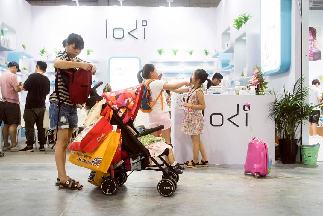 Visitors at the Children Baby Maternity Expo in Shanghai.