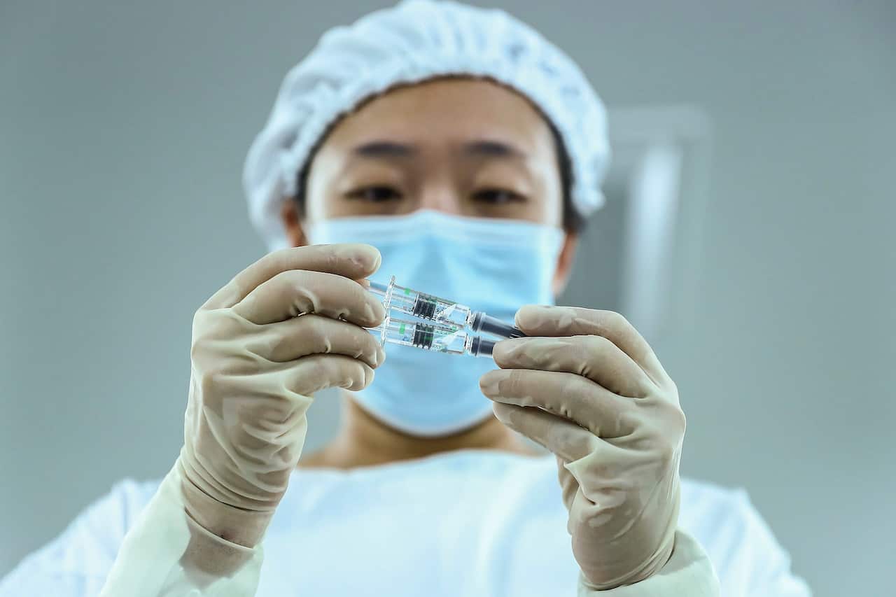 Vaccine products are packaged at the Beijing Biological Products Institute Co., Ltd, a unit of state-owned Sinopharm in Beijing. 