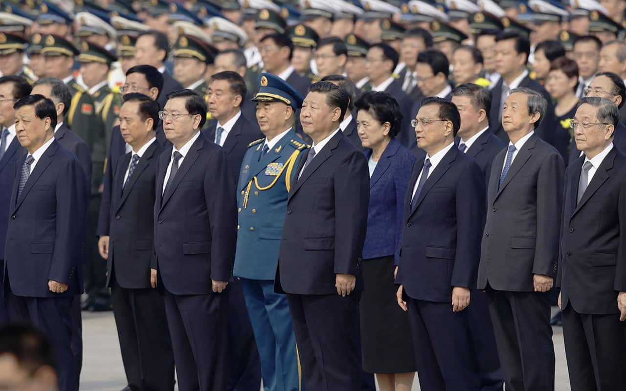 Xi Jinping attends a ceremony to mark China's Martyrs' Day in Beijing's Tiananmen Square in September 2017.