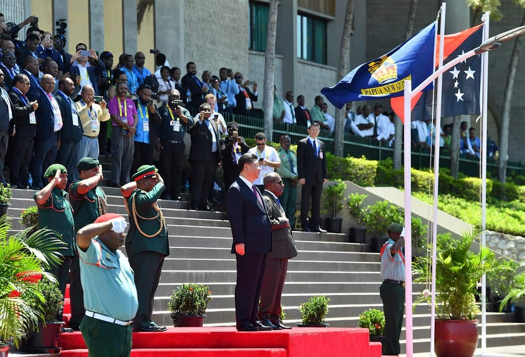 A guard of honour for Chinese President Xi Jinping at Parliament House.